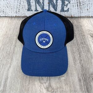 Callaway Golf Hat Snapback Trucker Blue Black Adjustable Mesh Breathable  OS